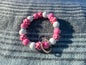 Pink Checkered Wristlet Keychain