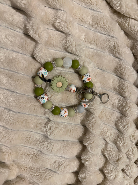 Sage Aztec Wristlet Keychain