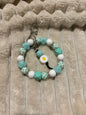 Daisy Mint Wristlet Keychain Duo