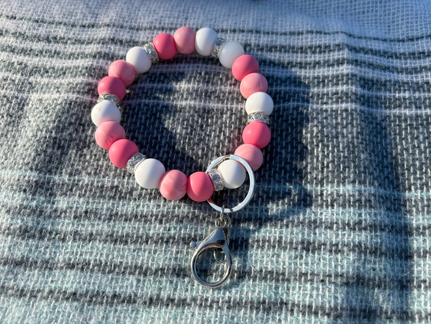 Pink Swirl Wristlet Keychain