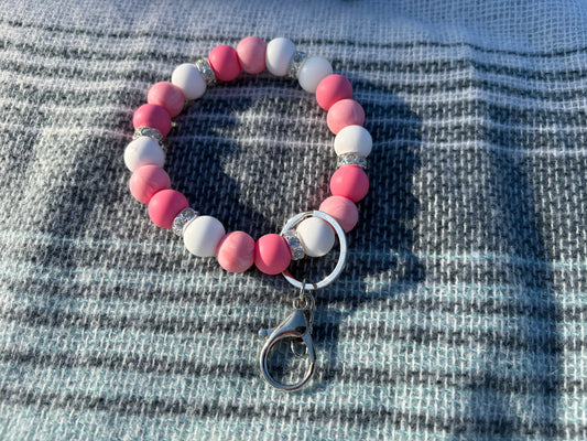 Pink Swirl Wristlet Keychain