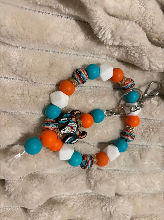 Desert Aztec Wristlet Keychain Duo