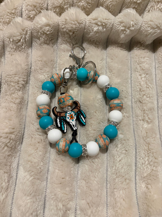Western Aztec Wristlet Keychain Duo