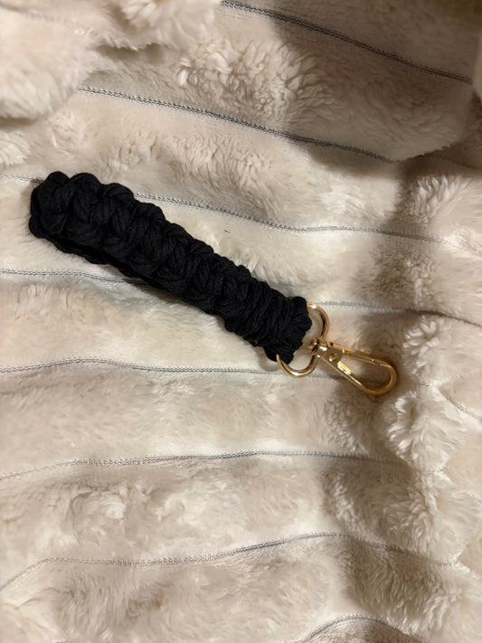 Black Macrame Keychain