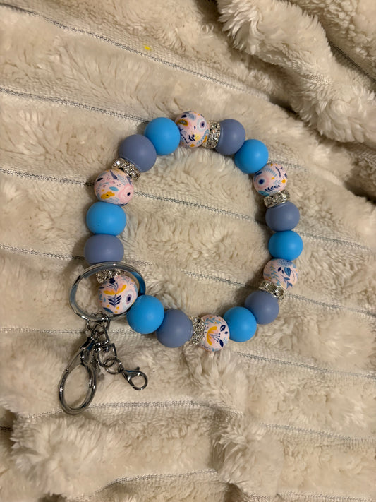 Wild Flowers Wristlet Keychain Duo