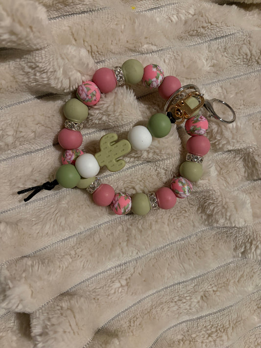 Rose Gardens Wristlet Keychain Duo